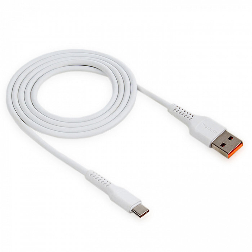 Кабель USB "WALKER" C315, 2.4А, Type-C, поддержка QC, белый