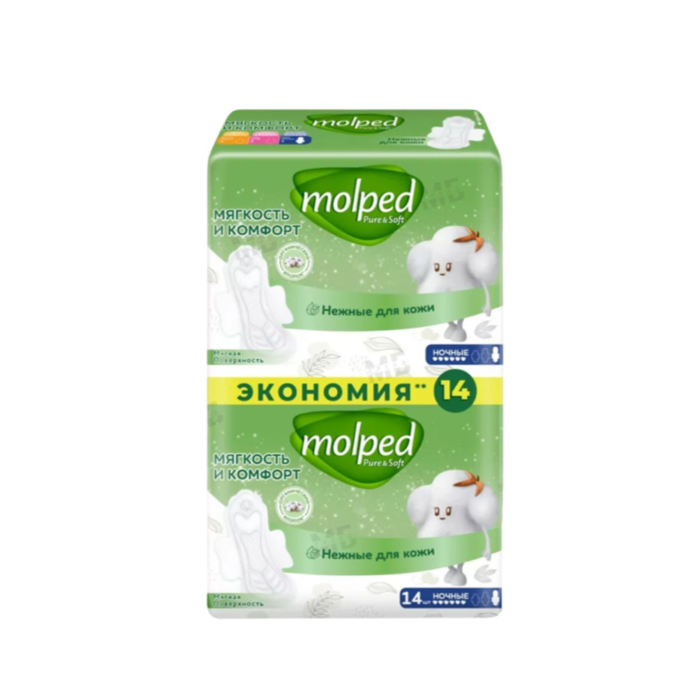 Прокладки Molped Ultra ночные 14шт ночные 6 капель нежность и комфорт