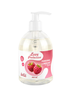 Лубрикант на водной основе Love Protection Raspberry с ароматом малины - 300 мл.