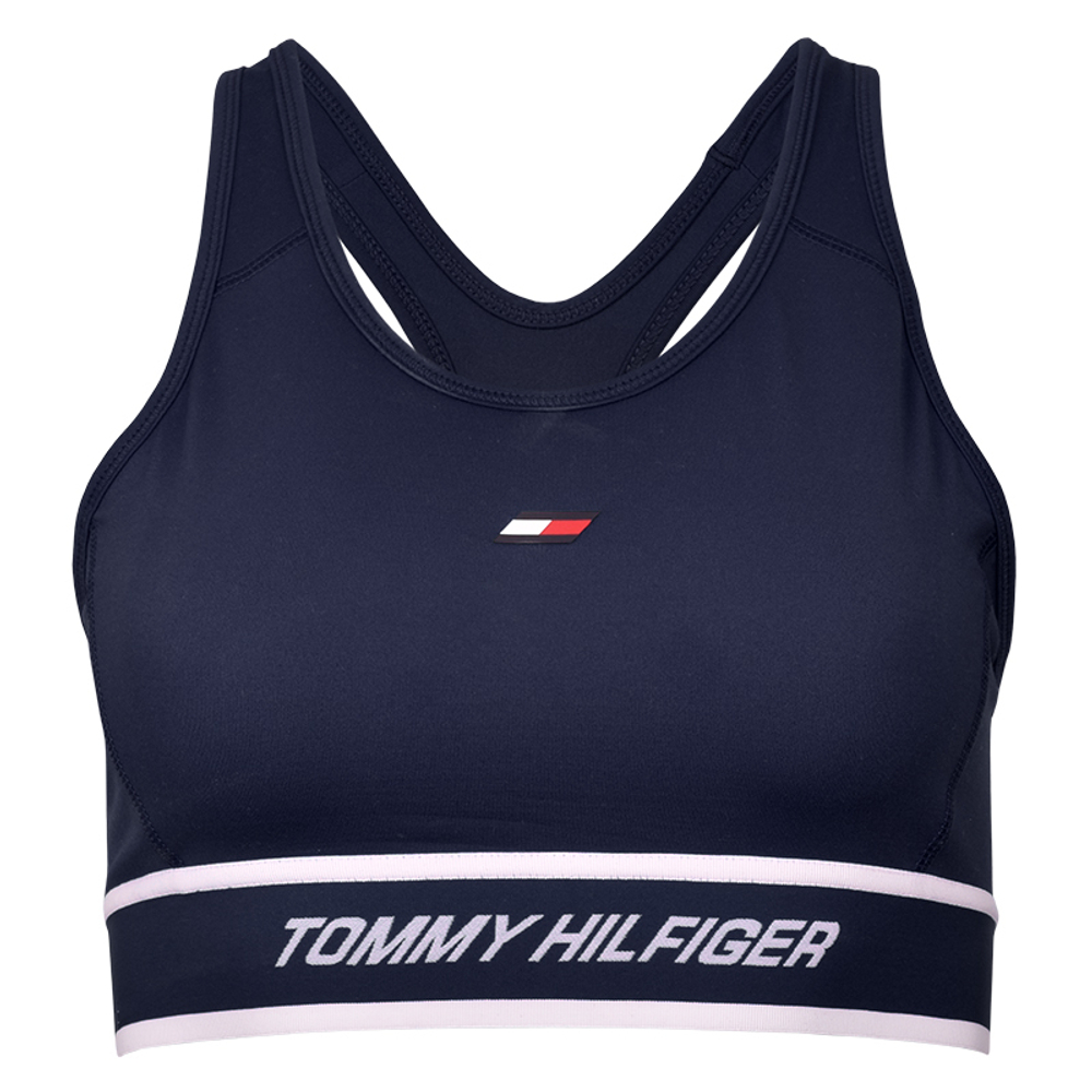 ТОП теннисный Tommy Hilfiger Mid Int Tape Bra - Бирюзовый