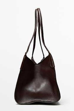 Massimo Dutti Сумка через плечо из кожи наппа, бургунди