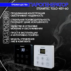 Steamtec TOLO KEY 60 - 6 кВт (стандартный модуль управления), парогенератор для хамама и турецкой бани
