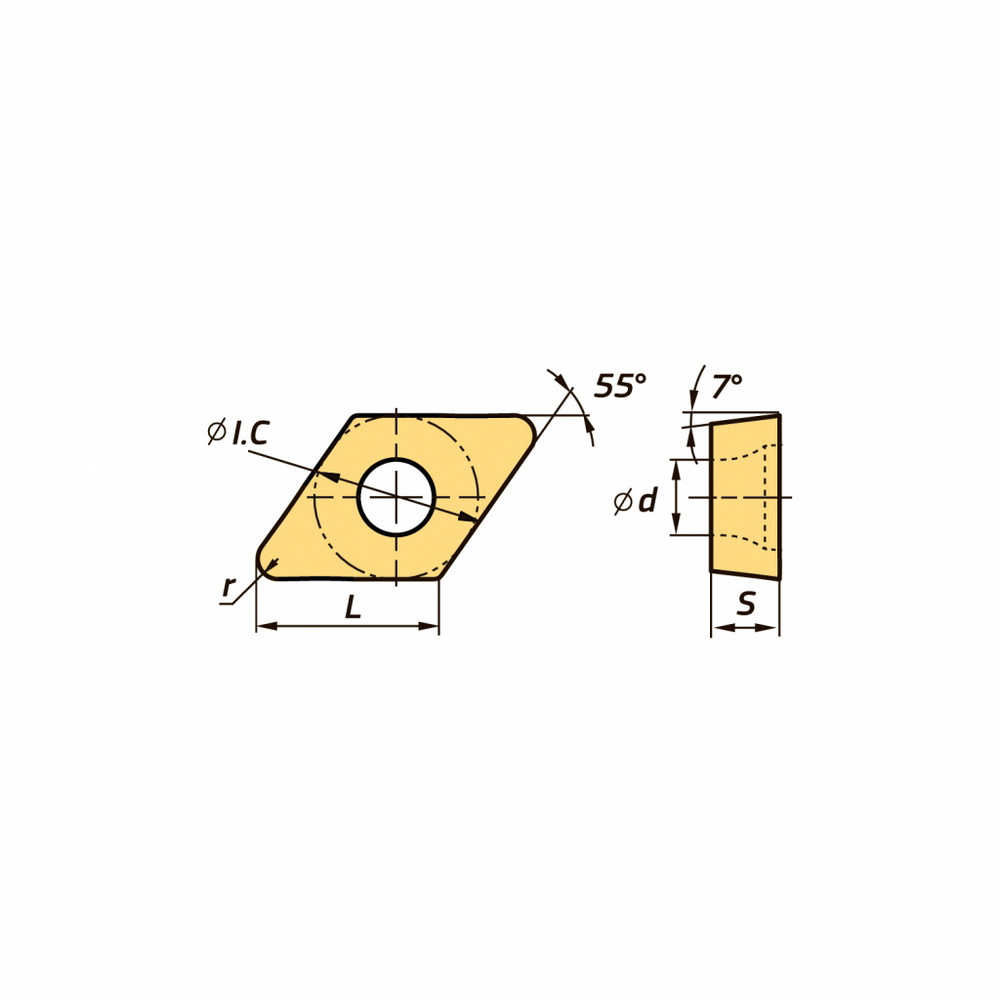 DCMT11Т308-HM/SD2336 Пластина токарная по нерж. стали/получистовая