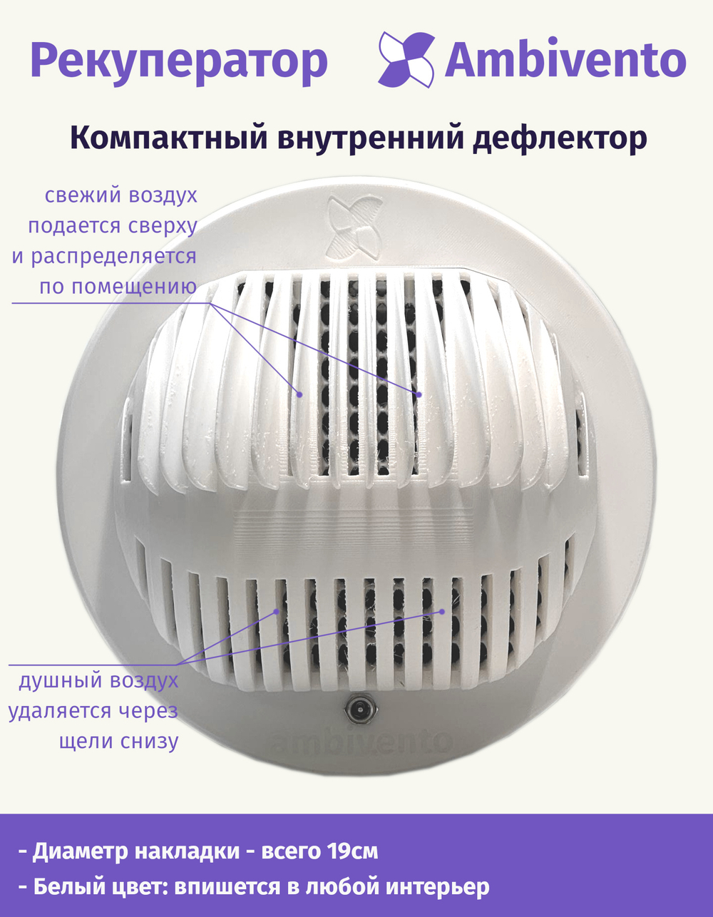 Рекуператор 90 м3/час для стен толщиной до 21см