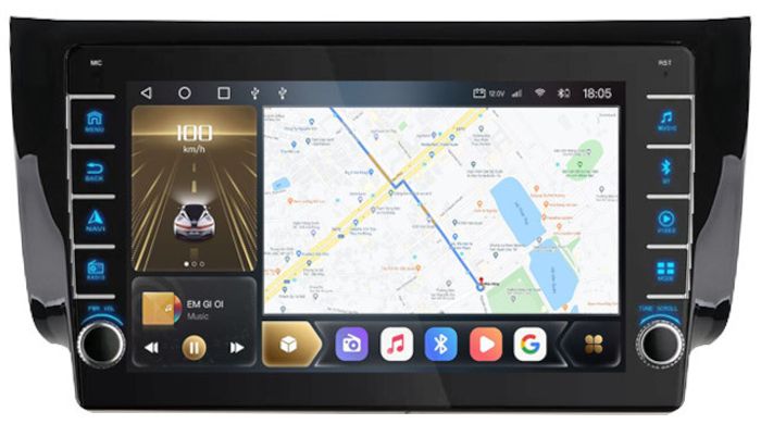 Магнитола для Nissan Sentra/Sylphy B17 2012-2023, Tiida 2015 - Kuberg OL-1666-1 (кнопки и крутилки) QLed, Android 12, Быстрая, CarPlay, 4G SIM-слот