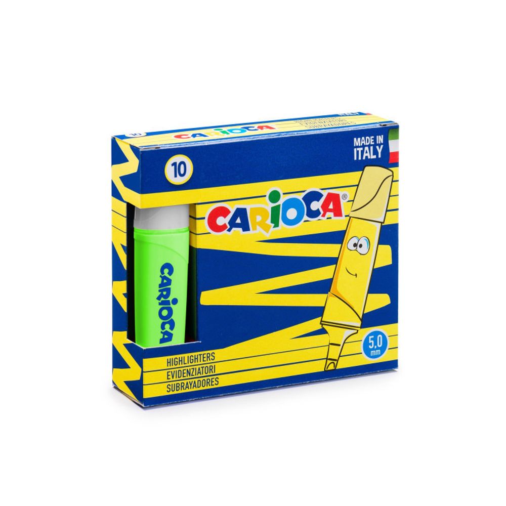 Текстовыделители Memolight 5 мм, перо круглое, 10 шт, 42875/38 зеленый, Carioca