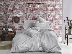 Постельное белье JACQUARD BANDED серый жаккард deluxe TIVOLYO HOME Турция