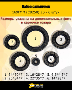P+- Bt Kt Rt Et Набор сальников 169FMM (CB250) ZS