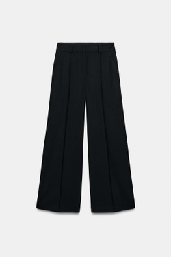ZARA ШИРОКИЕ БРЮКИ — ZW COLLECTION, ЧЕРНЫЙ