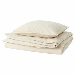 Комплект постельного белья IKEA BERGPALM (БЕРГПАЛМ), Односпальный, Бежевый, 150x200, 50x80 см