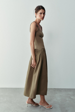 КОМБИНИРОВАННОЕ ПЛАТЬЕ НА БРЕТЕЛЯХ — ZARA
