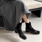 XIAOAJUE Top Grain Cow Leather Ankle Boots 4.5cm Women"s