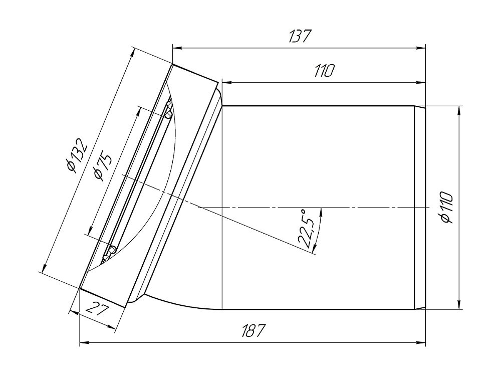 Фановая труба 110*22,5 W2220