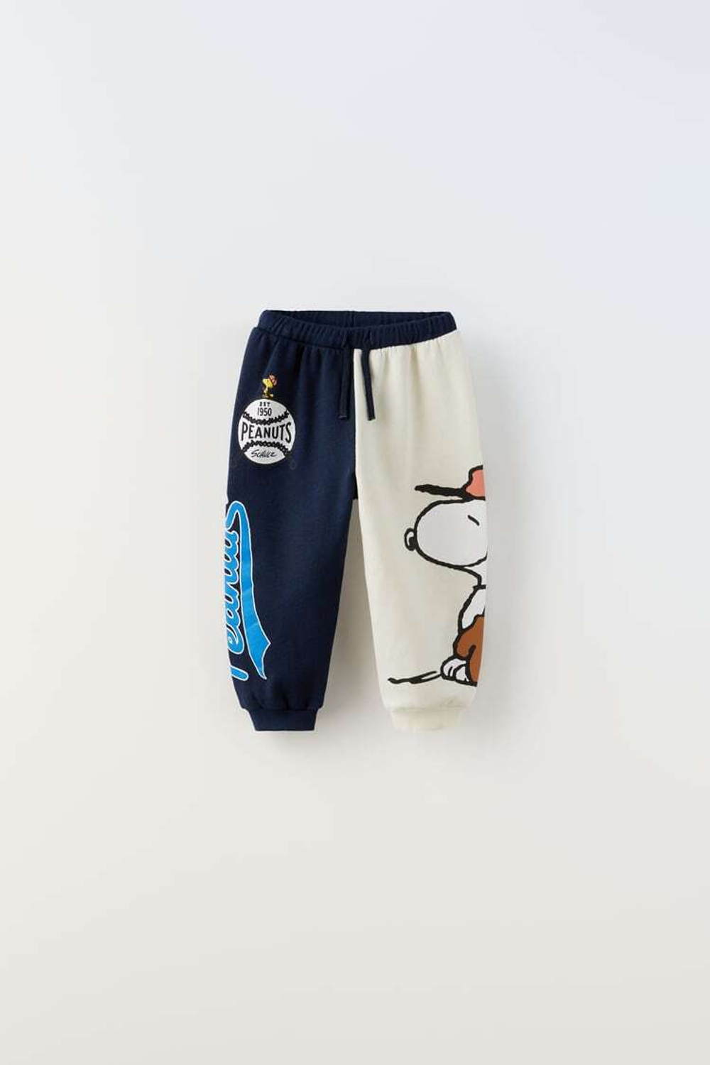ZARA БРЮКИ С ПРИНТОМ SNOOPY PEANUTS™, МОРСКОЙ СИНИЙ