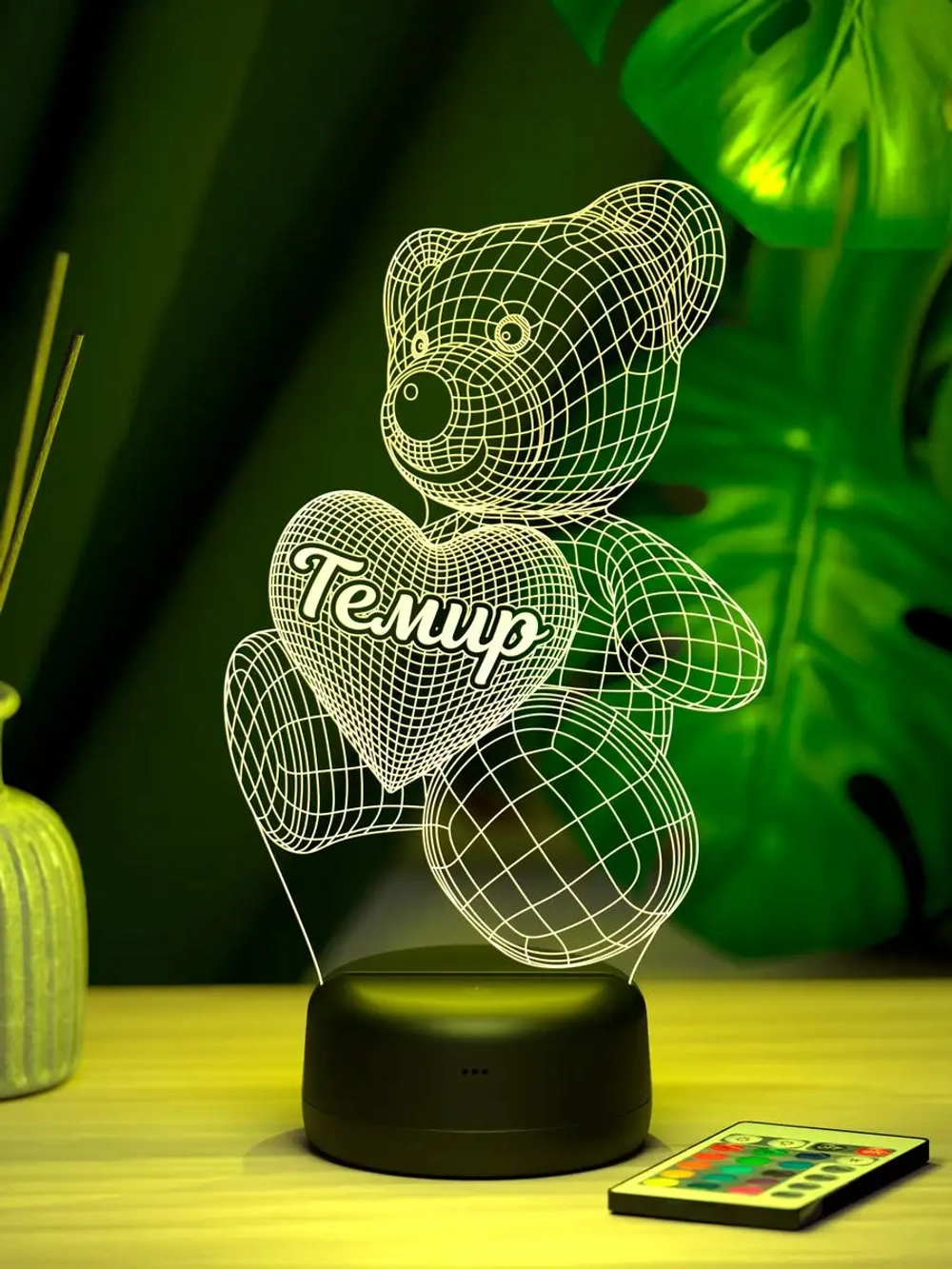 Ночник "Мишка с именем Темир" - подарок мальчику