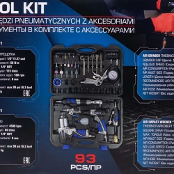 Набор инстр. с аксессуарами57пр(гайковерт-1/2'',650н/м,пневмозач.маш.-6мм, 25000об/мин,пневмотрещ.-1/2'',68н/м,пневмозубило,подкачка, продувоч.) Forsage F-RP7857-57 (RP27313, RP27411, RP27