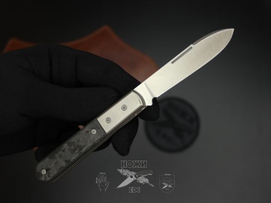 Складной нож Lion Steel "BARLOW Roundhead" L/CK0111 RCF c клинком из стали Böhler M390 Microclean®, рукоять титан / карбон
