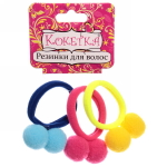 Резинки для волос 3шт «Collection Krasa - Lisa», микс 6 цветов, d-4см