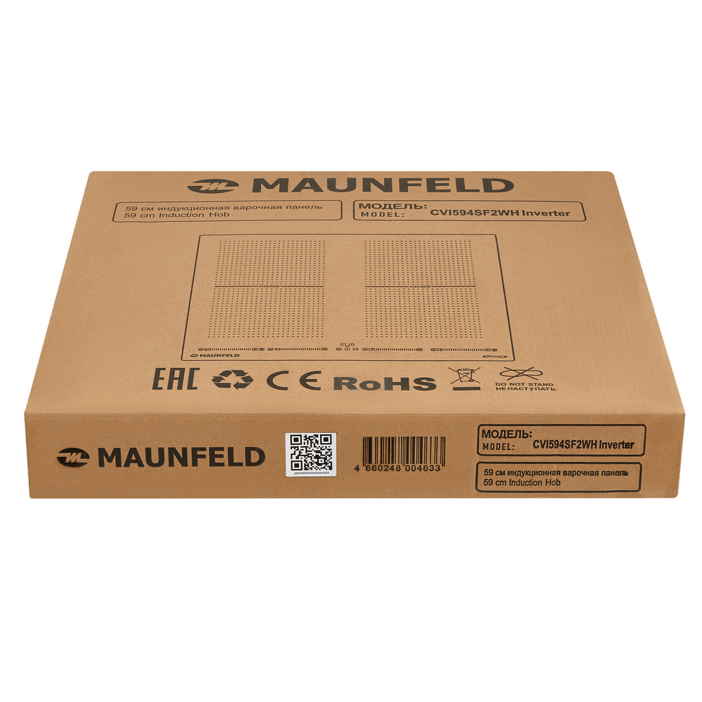 Индукционная варочная панель с двумя Flex Zone и Booster MAUNFELD CVI594SF2WH Inverter
