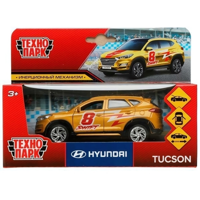 Модель ин. мет. "Hyundai Tucson спорт" 12см, двери, багаж. TUCSON-12SRT-GD (Технопарк)