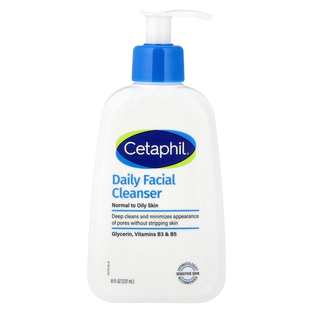 Cetaphil, ежедневное очищающее средство для лица, для нормальной и жирной кожи, 237 мл (8 жидк. унций)