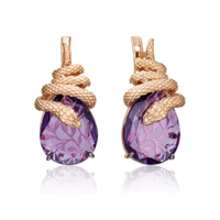 Серьги с английским замком из красного золота c аметистом  02-5290-00-203-1110