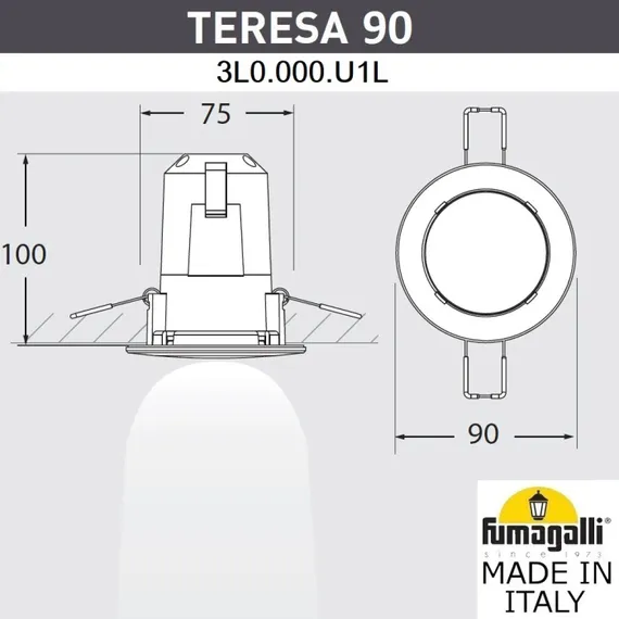 Встраиваемый светильник уличный Teresa 3L0.000.000.AYU1L Fumagalli