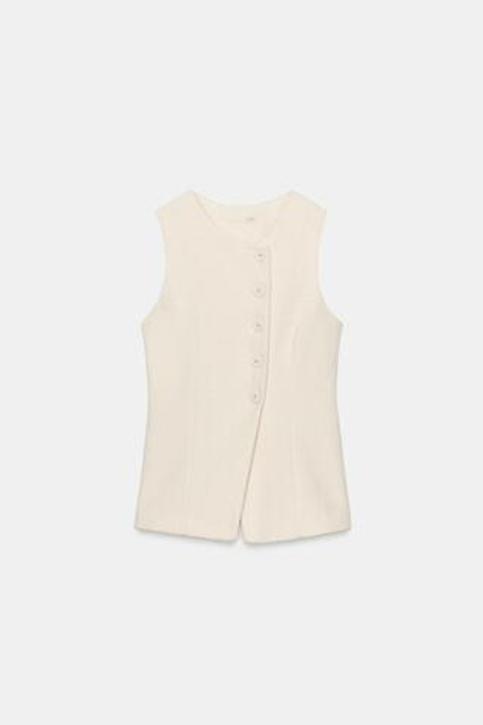 ZARA ФЕТРОВЫЙ ЖИЛЕТ, ЭКРЮ