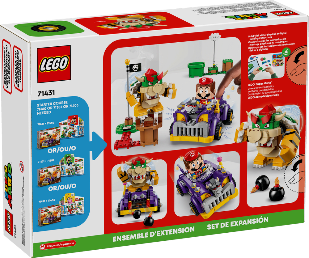 Конструктор Лего Супер Марио Мускулкар Боузера | LEGO Super Mario Bowser’s Muscle Car 71431, 458 деталей (7+)