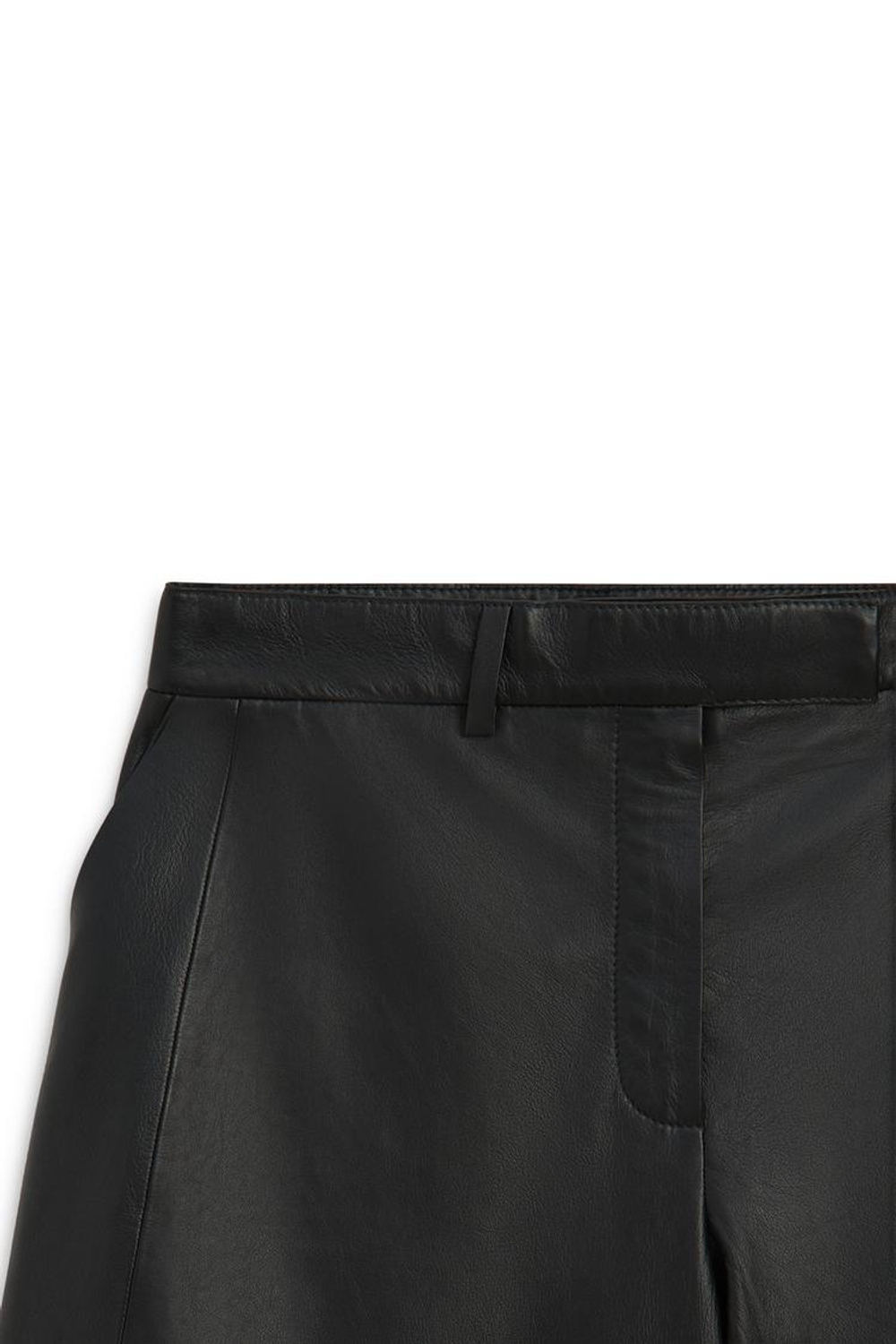 Massimo Dutti Брюки Barrel Fit из натуральной кожи наппа - Limited Edition, черный