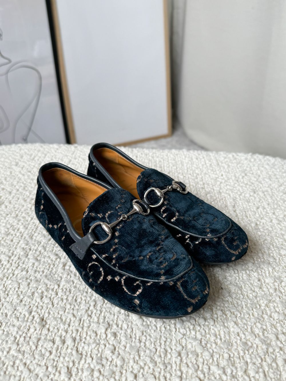 Бархатные лоферы Gucci, 30