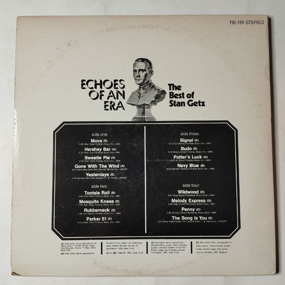 Винтажная виниловая пластинка LP The Best Of Stan Getz (USA 1972)