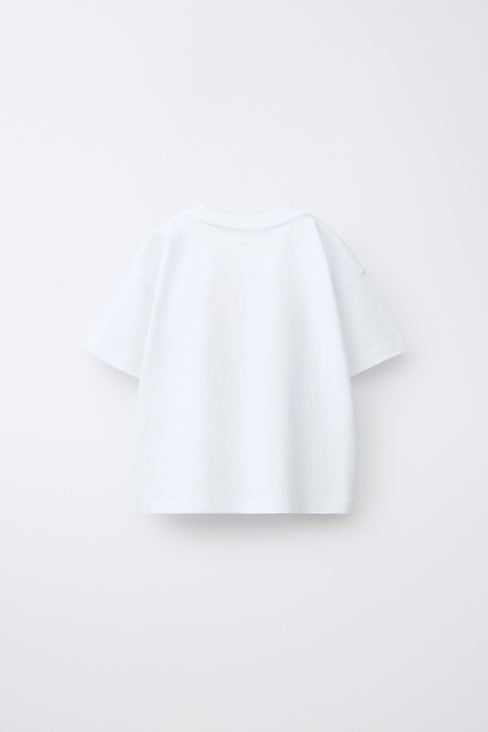 ZARA ФУТБОЛКА С АНИМАЛИСТИЧЕСКИМ ПРИНТОМ, БЕЛЫЙ