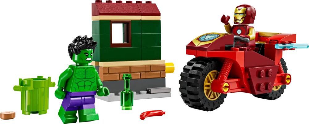 Конструктор LEGO Marvel 76287 Железный человек на мотоцикле и Халк