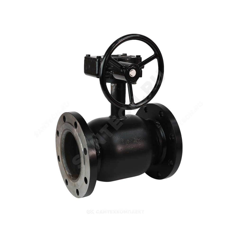 Кран шаровой сталь 09Г2С Ballomax КШТ 61.103 Ду 125 Ру16 фл L=325мм с редуктором BROEN КШТ 61.103.125.Р.16