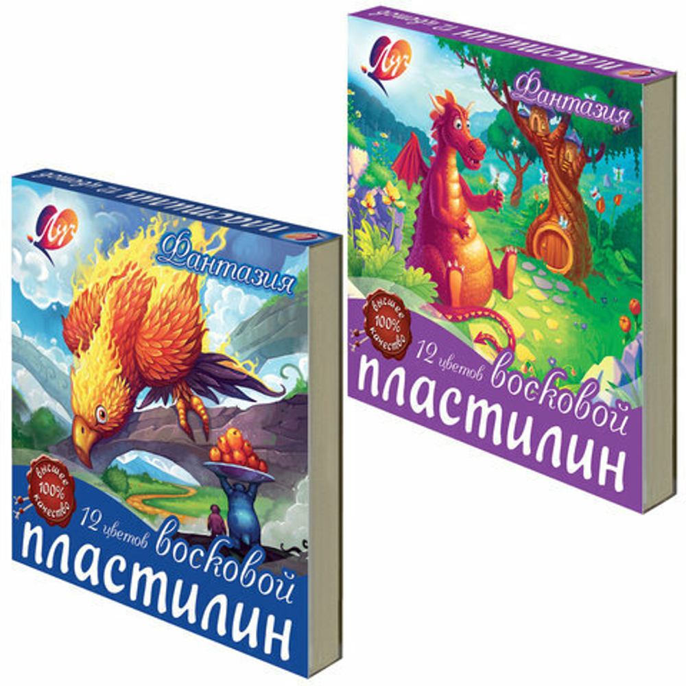 Пластилин 12 цв восковой ЛУЧ "Фантазия" со стеком 104171