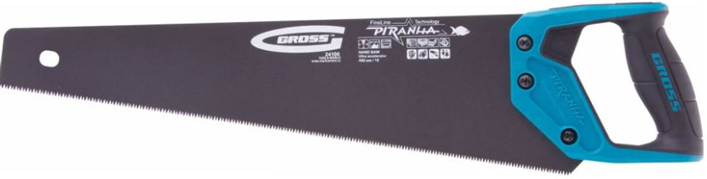 Ножовка по дереву тефлоновое покрытие. 450мм/11-12TP Gross PIRANHA 24106