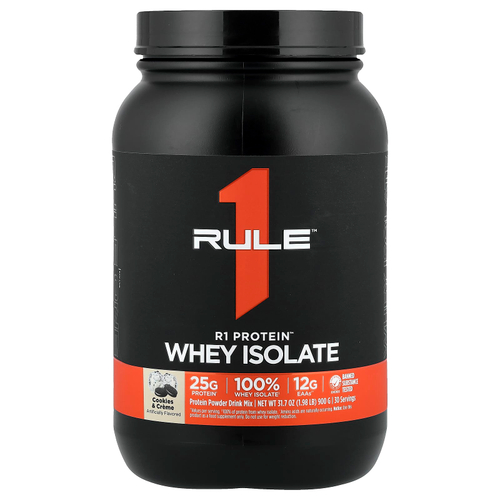 Rule One Proteins, R1 Protein™, сывороточный изолят, печенье и крем, 900 г (1,98 фунта)