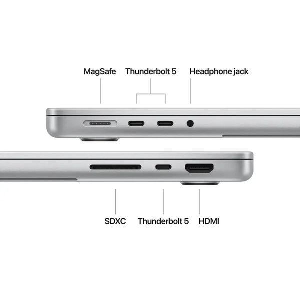 Ноутбук Apple MacBook Pro 14" 2024 MX2G3LL/A (M4 Max 14C CPU, 32C GPU, RAM 36 ГБ, SSD 1 ТБ), серебристый