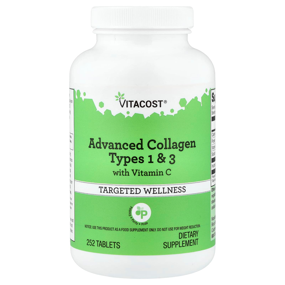 Vitacost, Advanced Collagen Types 1 & 3 with Vitamin C, 252 Tablets