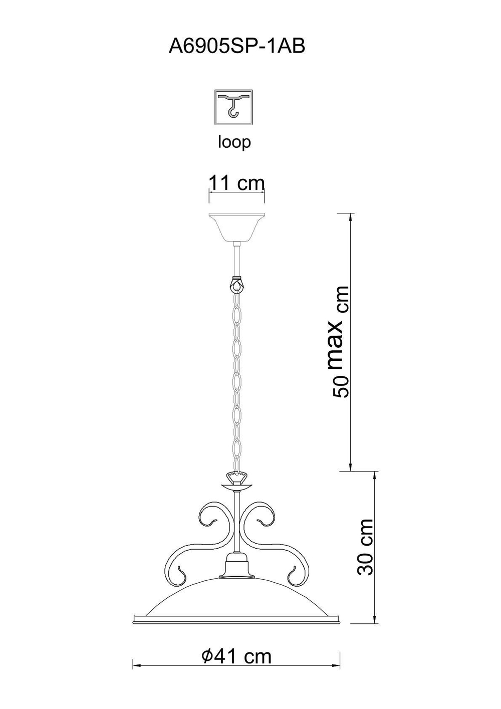 Светильник подвесной Arte Lamp Safari A6905SP-1AB