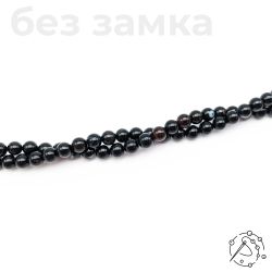 Нить бусин из агата чёрного 8 мм
