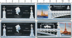 2 доллара 2015 год. Ниуэ. Знаменитые мосты: "Троицкий мост" и "Мост Александра III"
