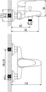 Смеситель для ванны LEMARK PRAMEN – LM3302C