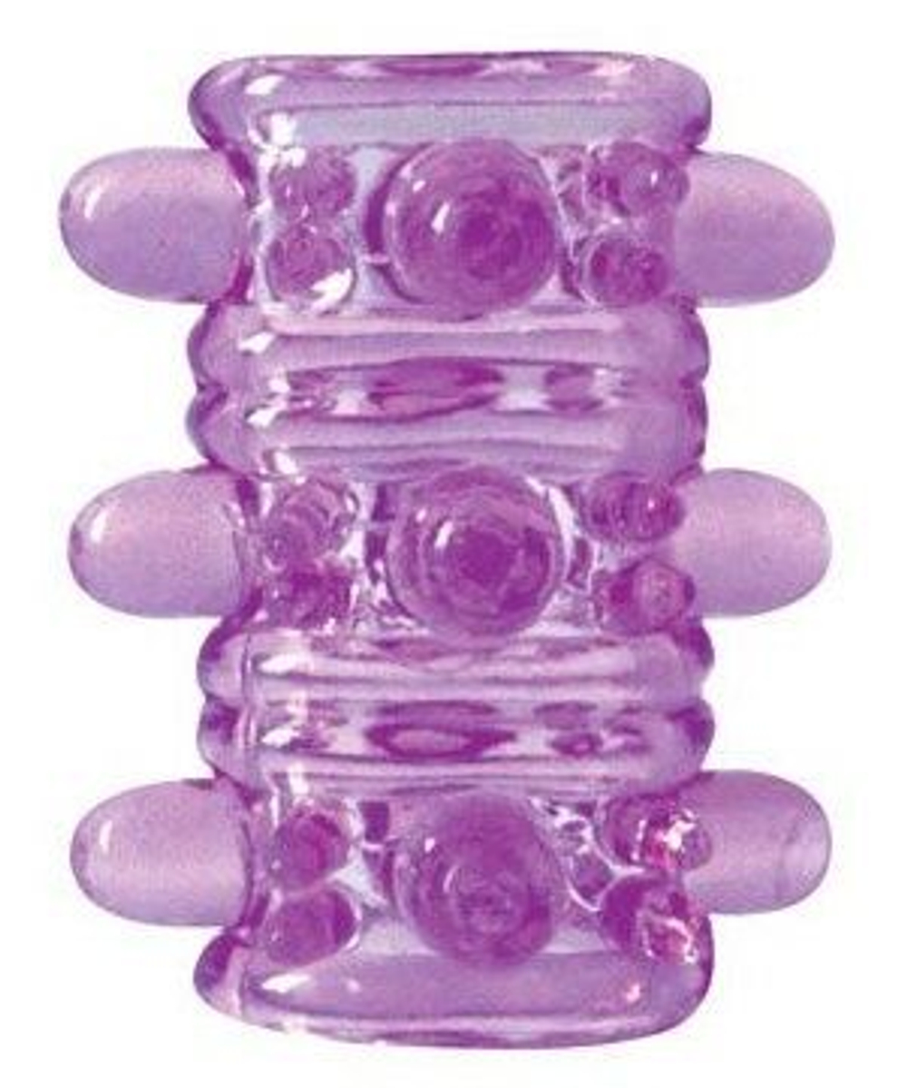 Открытая фиолетовая насадка на пенис Crystal Sleeve - 5,5 см. (Цвет: фиолетовый)
