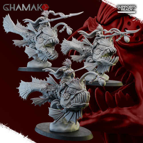 Grand Alliance Order  Idoneth Deepkin  Akhelian Guard Всадники на глубоководных рыбах 1шт миниатюра для dnd, днд, pathfinder, фентези, Настольная игра, НРИ, Варгейм, РПГ