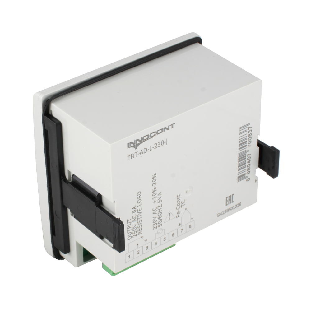 Температурный контроллер INNOCONT TRT-AD-L-230-J с аналоговым управлением и дисплеем, 96х96х50 мм,вход IC, 0...400C, выход реле, ON/OFF, 230VAC