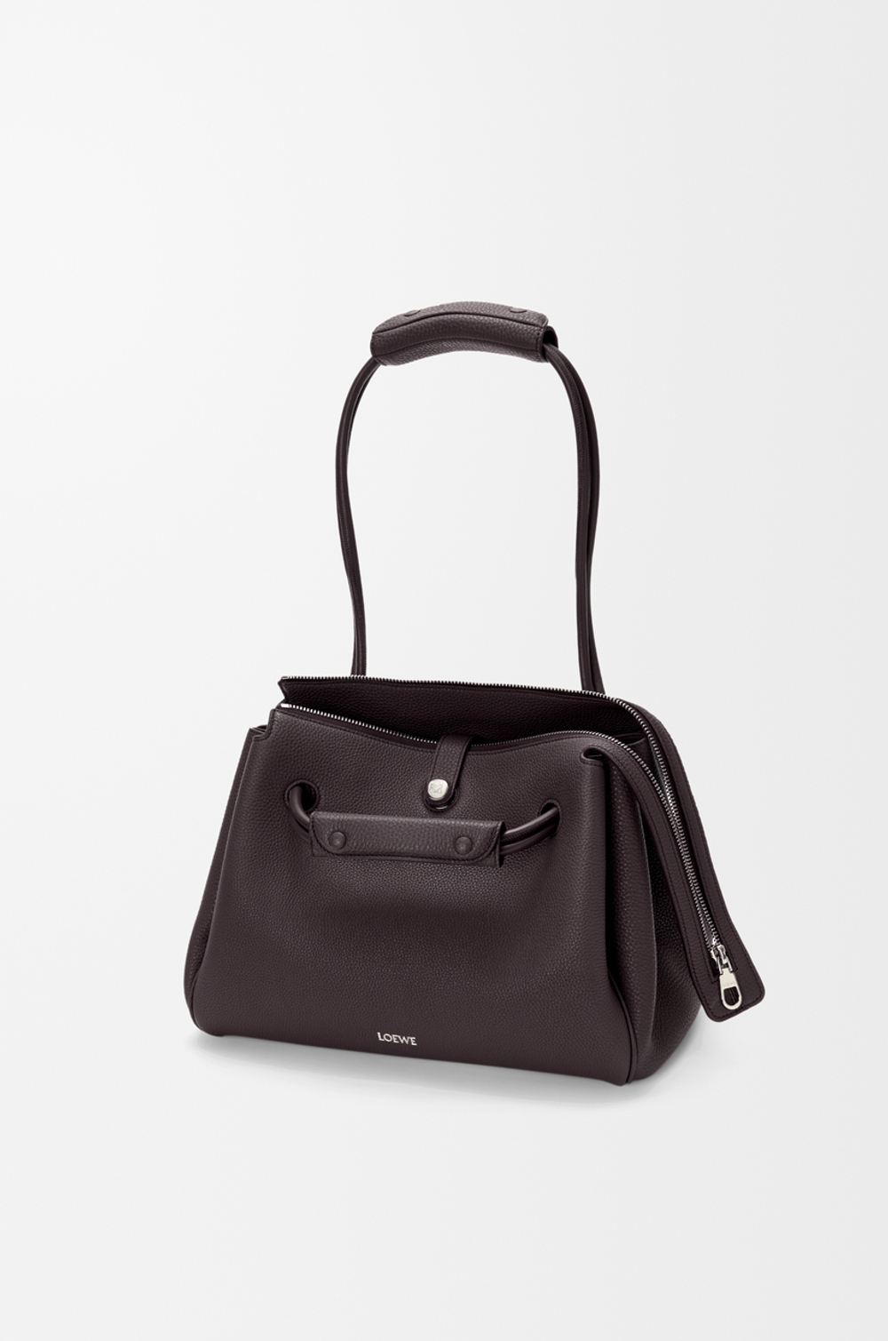 Loewe Сумка Madrid среднего размера из мягкой зернистой телячьей кожи, темно-коричневый