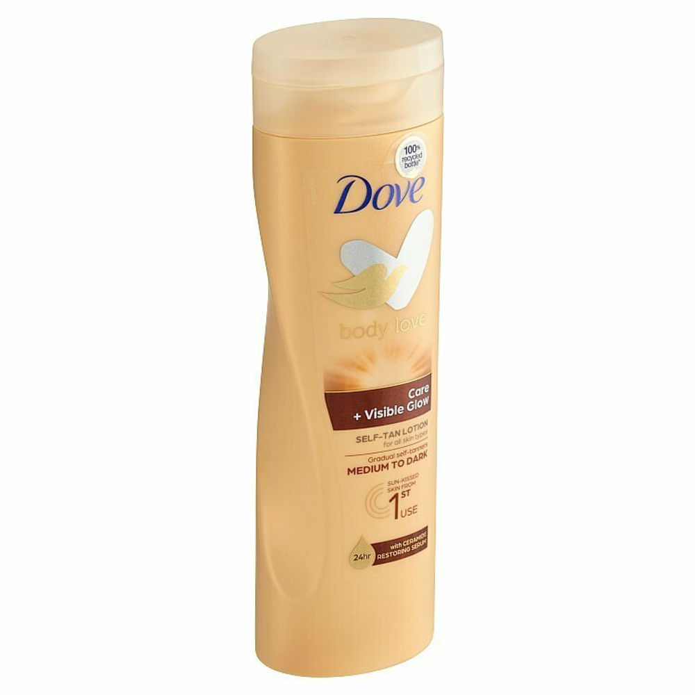 Лосьон автозагар для тела Dove Body Love Care+Visible Glow от среднего до темного тона с керамидами 250 мл ( Германия )