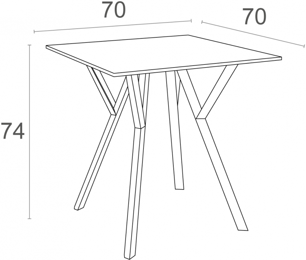 Стол пластиковый Siesta Contract Max Table 70, черный